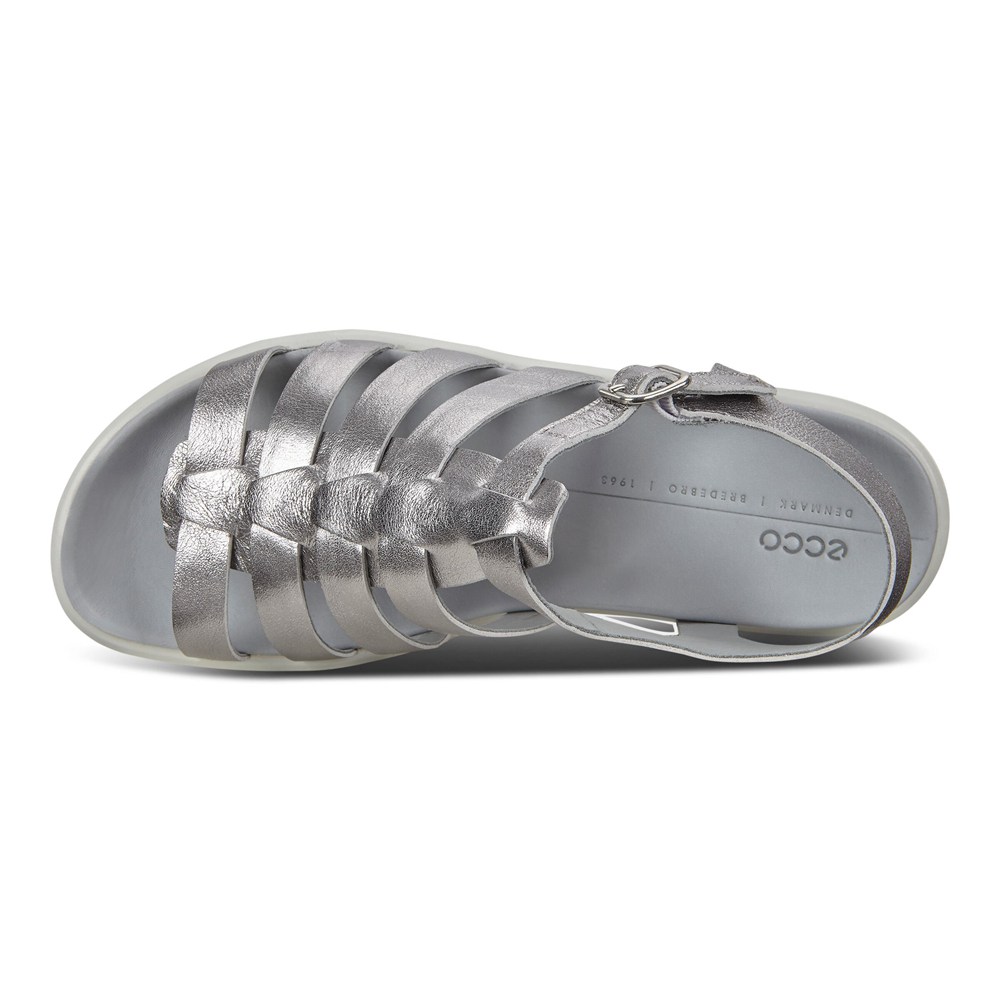 ECCO Womens Sandals Silver - Flowt Lx Flat - TLK-425713